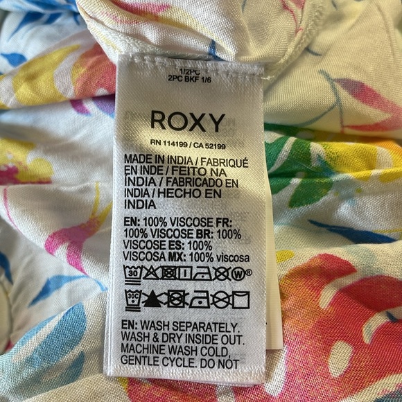 Roxy Girl Strappy Rainbow Floral Print Dress - Girls Size XL (14) - Picture 7 of 8